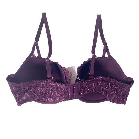 Savage X Fenty Not Sorry Lightly Lined Lace Balconette Bra Purple Lace NWT 36C - Picture 3 of 16